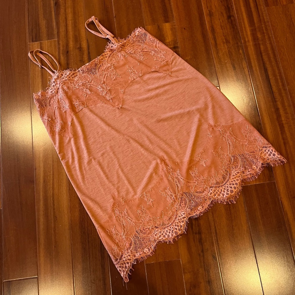 Willow Root Lace Cami Tank Top Clay Orange Y2K‎ Fairy Sleeveless Long Size XS